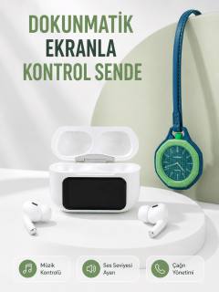 Bluetooth 5.4 Kablosuz Kulaklık Yeşil Askılı Analog Charm Saat İkili Set