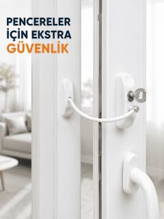 Anahtarlı Pencere Güvenlik Aparatı Esnek Kablolu Pencere Açılma Sınırlayıcı Kilit