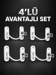 Pencere Güvenlik Kilidi Anahtarlı Çocuk Emniyet Kilidi 4’lü Set