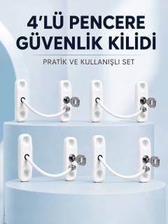 Pencere ve Kapılar İçin Anahtarlı Güvenlik Kilidi 4’lü Set