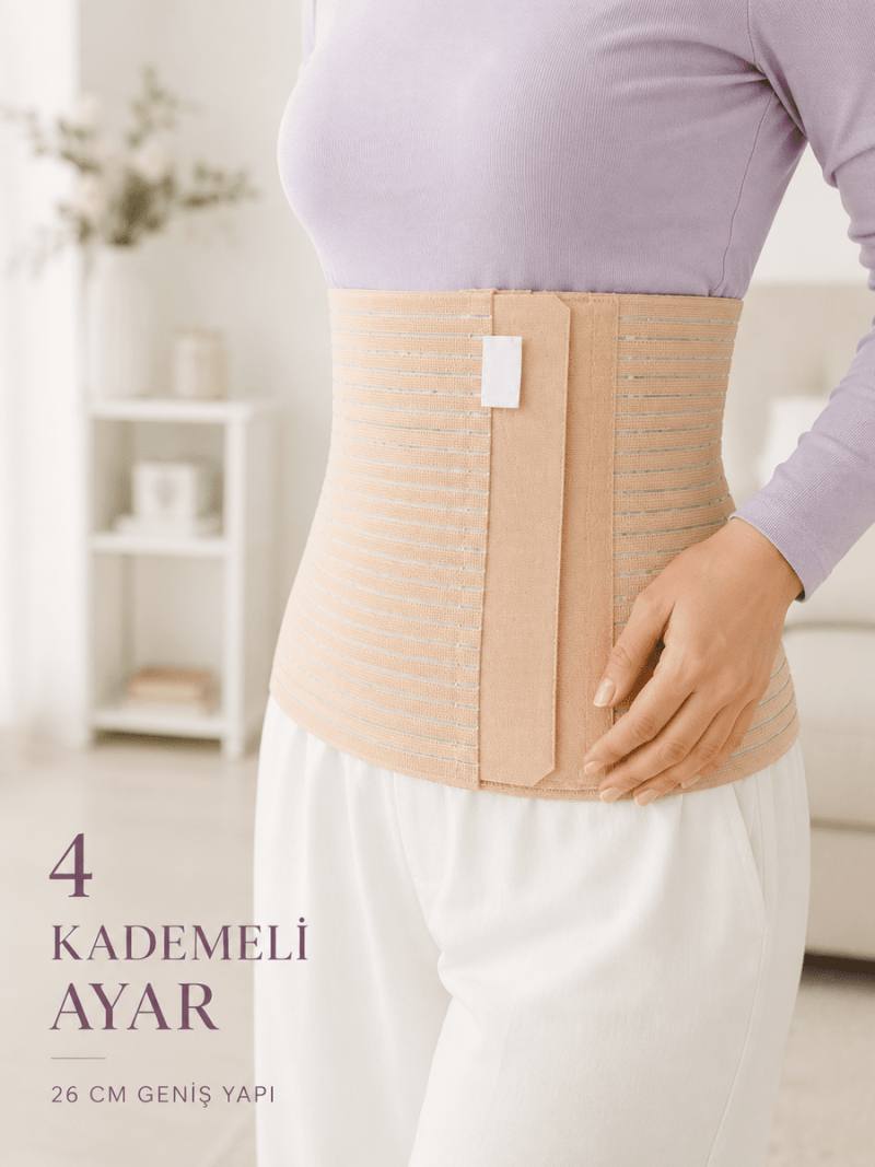 26 cm Abdominal Korse Doğum Sonrası 4 Kademeli Ayarlanabilir Karın Bel Korsesi