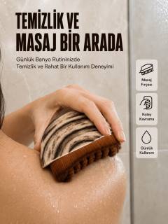 Vücut Temizleme Fırçası Ergonomik Elde Tutulan Yumuşak Kıllı Masaj Fırçası