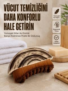Yumuşak Kıllı Masaj Fırçası Vücut Temizleme Banyo Fırçası Ergonomik Tasarım