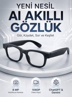 Akıllı Gözlük 8 MP Kameralı 1080P Video Kayıt WiFi Bağlantılı Çift Mikrofonlu Gürültü Engelleme Özellikli