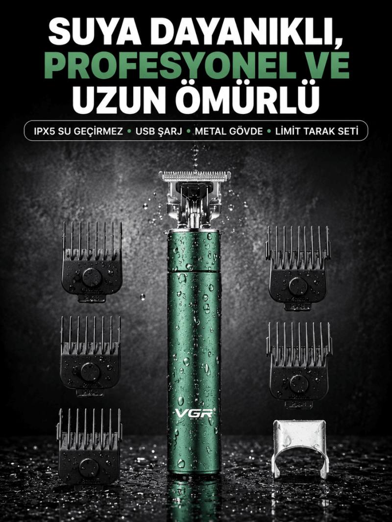 4 Limit Taraklı IPX5 Su Geçirmez Saç Kesme Makinesi