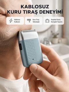 Şarjlı Kuru Kullanım Tıraş Makinesi – Kablosuz, Taşınabilir