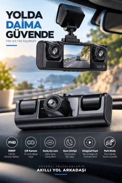 Çift Kameralı 1080P Full HD Araç Kayıt Kamerası