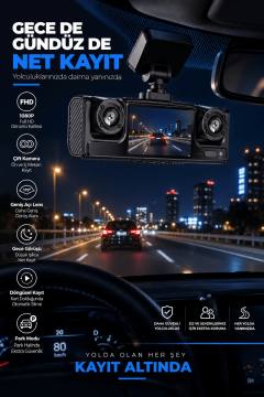 Full HD 1080P Döngüsel Kayıtlı Araç Kamerası