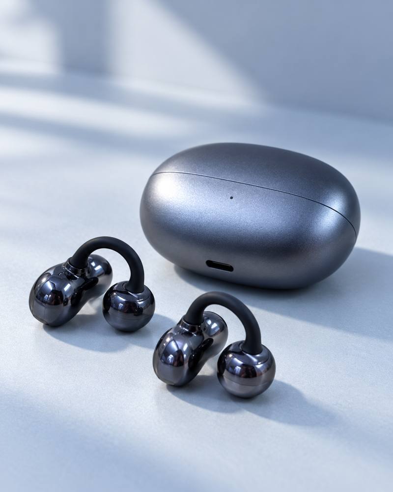 Küpe Tipi Klipsli Bluetooth 6.0 Kulaklık 2500 Saat Bekleme Süreli