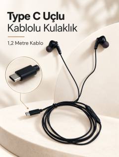 Mikrofonlu ve Kumandalı Kulak İçi Kulaklık Type C Girişli