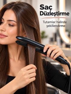 Seramik Plakalı 110–240 V LCD Ekranlı Saç Şekillendirici