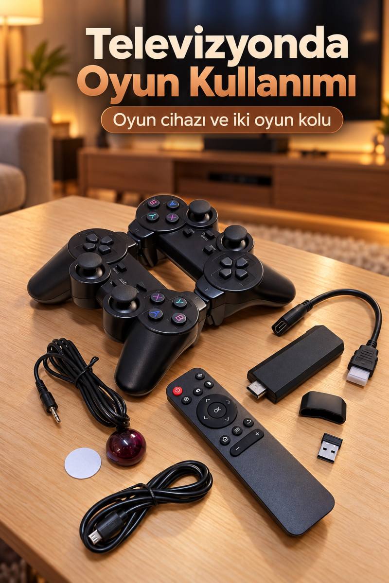 Çift Oyun Kollu HDMI TV Oyun Seti