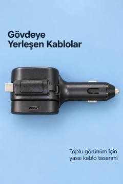Uzayabilen Yassı Kablolu Çakmaklık Şarj Cihazı Type C ve Lightning