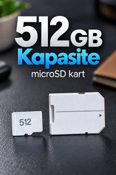 MicroSD Hafıza Kartı 512 GB SD Adaptörlü
