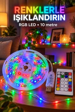 10 Metre Kumandalı Animasyonlu RGB LED Tel Aydınlatma
