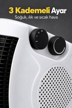 Elektrikli Fanlı Isıtıcı Soğuk Ilık ve Sıcak Hava Seçenekli