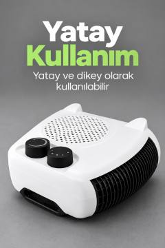 Elektrikli Fanlı Isıtıcı Bakır Sargılı Motorlu Beyaz