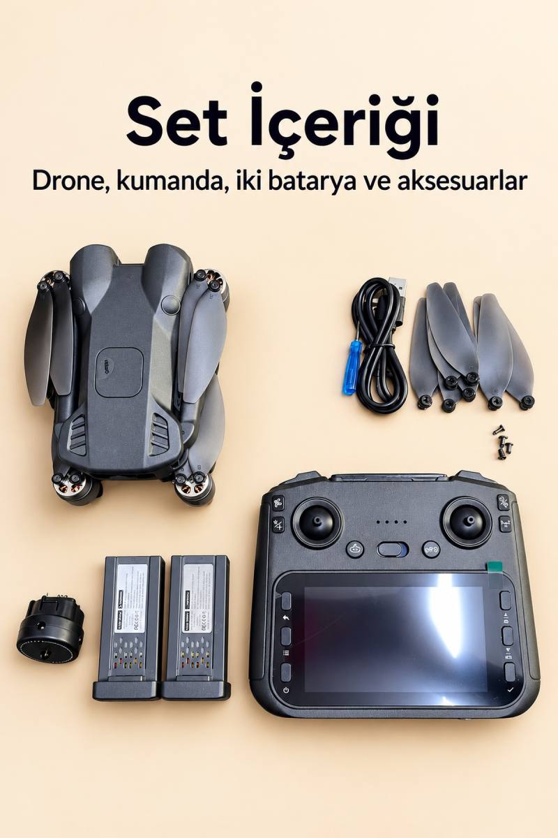 Kameralı Drone Seti Çift Batarya ve Yedek Pervaneler