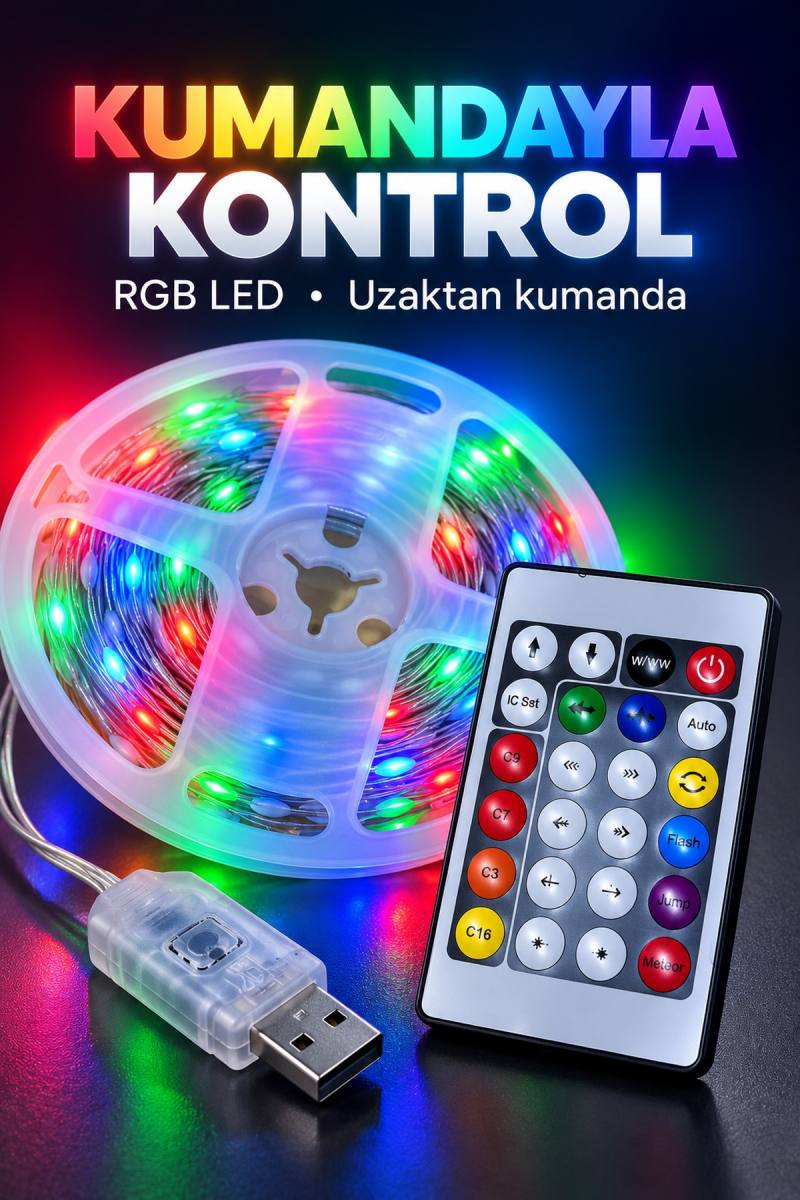 Telefonla Kontrol Edilebilen 10 Metre RGB LED
