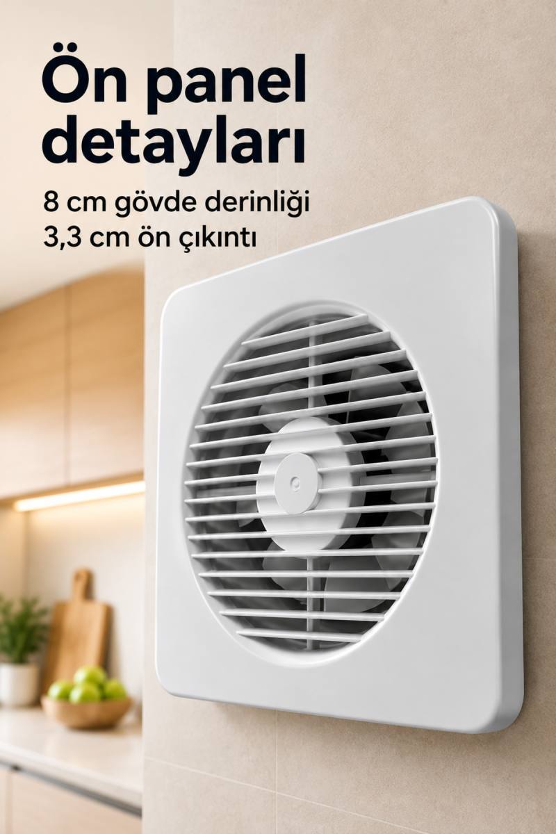 150 mm Bağlantılı Dekoratif Duvar Havalandırma Aspiratörü