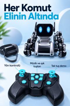 Tek Tuş Demo Özellikli Kumandalı Robot Köpek