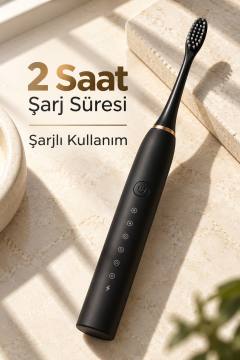 Siyah Şarjlı Diş Fırçası 2 Dakika Zamanlayıcılı