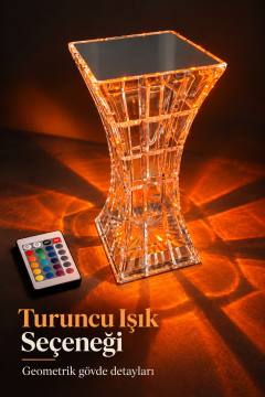 Kumandalı Şarjlı Renk Değiştiren Şeffaf Masa Lambası