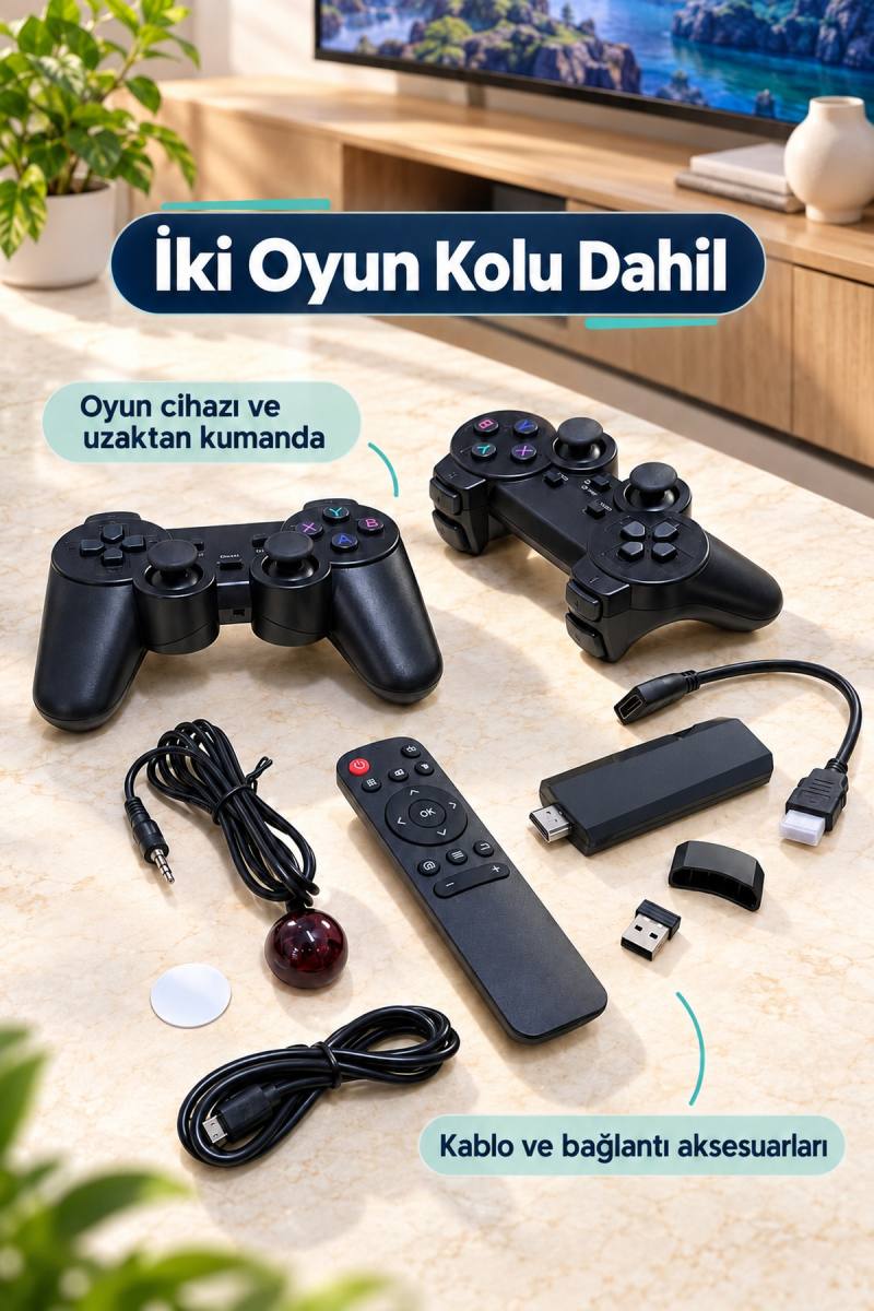 HDMI Uzatma Kablolu Çift Kollu Oyun Seti