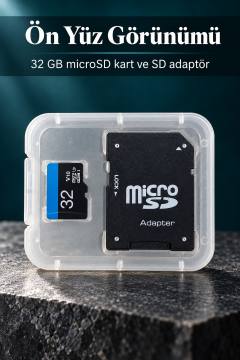 Şeffaf Kutulu 32 GB MicroSD Kart ve Adaptör