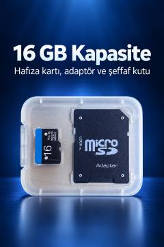 16 GB MicroSD Hafıza Kartı Adaptör ve Şeffaf Kutulu
