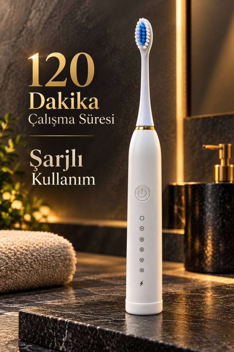 Şarjlı Diş Fırçası Beyaz 2 Dakika Zamanlayıcılı