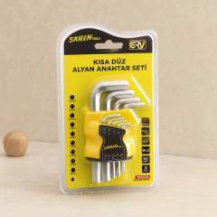 Alyan Anahtar Seti 9 Parça Kısa Düz (1.5–10 mm)