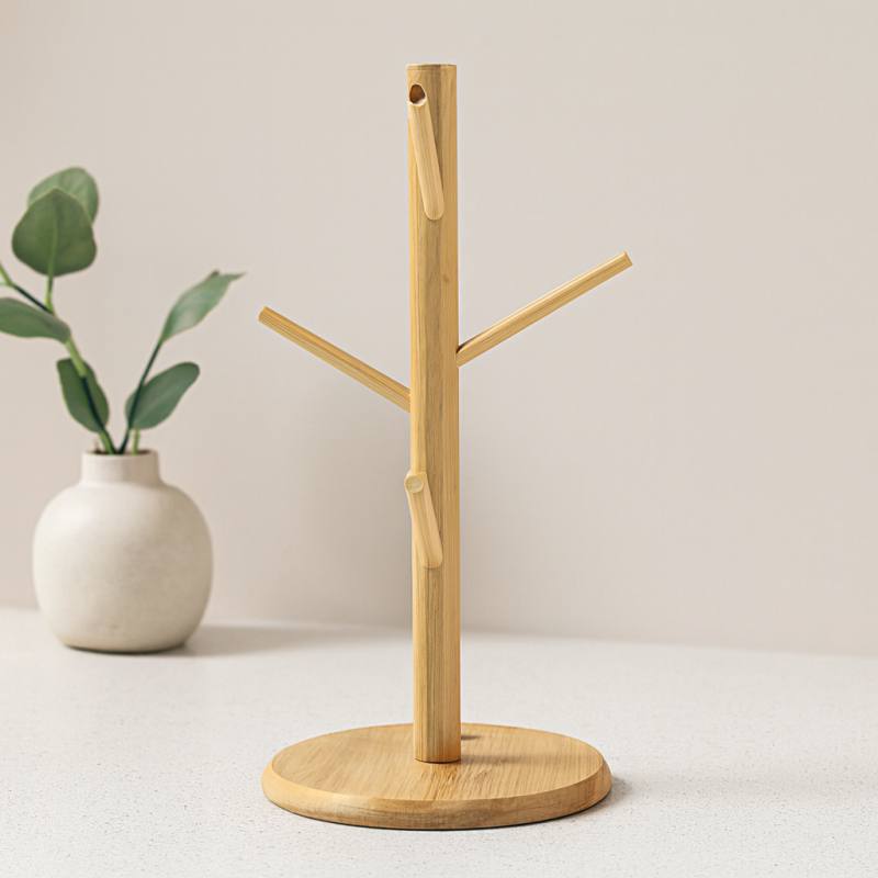 Bambu Ahşap Bardak ve Fincan Askısı 35x60 cm
