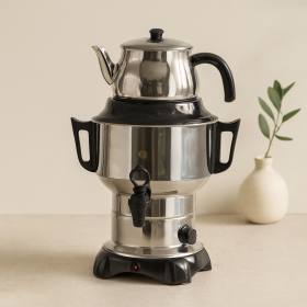 Elektrikli Semaver 4.5L Çay Seti (3.5L+1L) - 1100W Gizli Rezistans