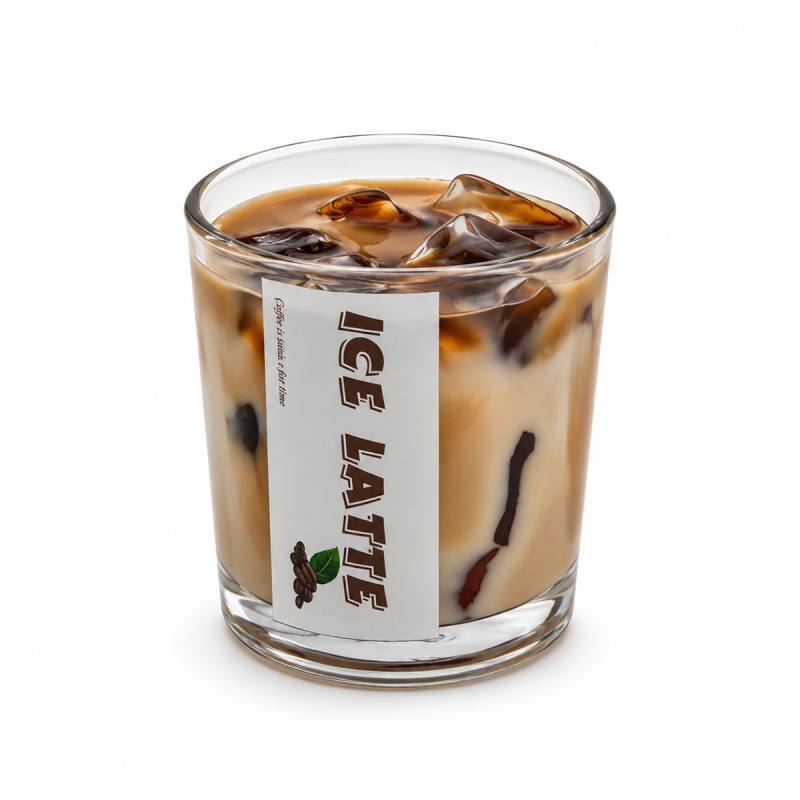 Gül Kokulu Latte Aromalı Cam Bardak Mum