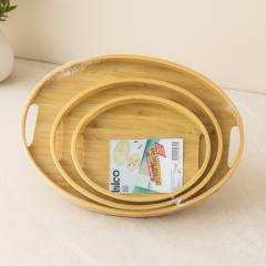 Bambu Ahşap Oval Tepsi 3 Boy