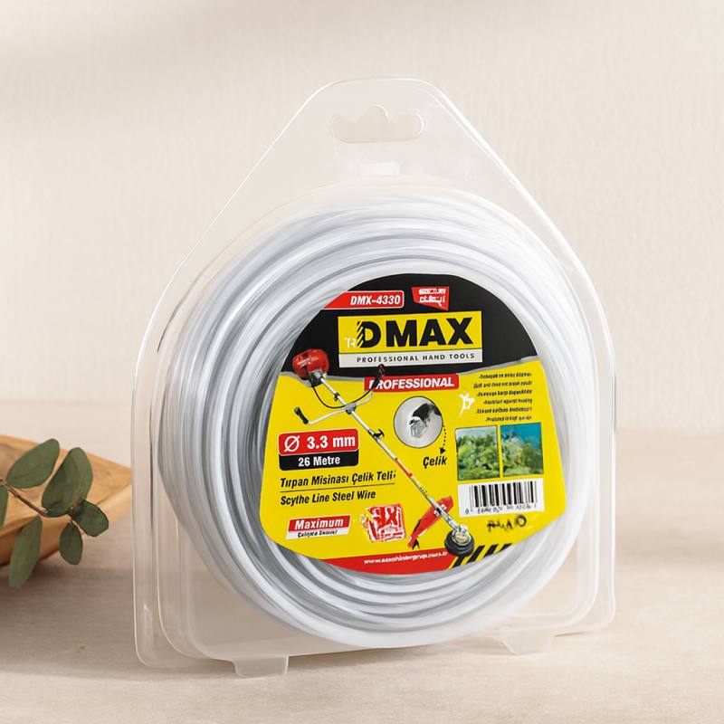 3.3 mm Çelik Telli Yuvarlak Çim Biçme Tırpan Misinası 26 m