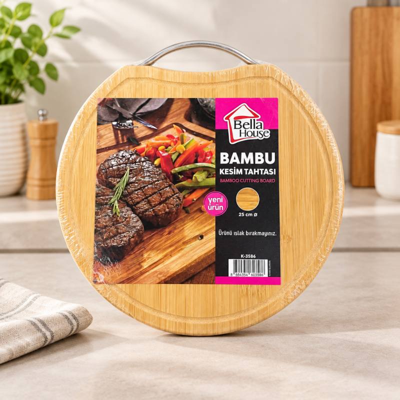 Yuvarlak Ahşap Kesim Panosu