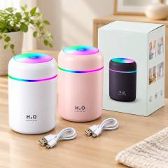 Mini USB Hava Nemlendirici 300ml - Işıklı Taşınabilir Aroma Difüzör