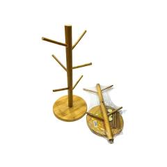 Yuvarlak Bambu Fincan Askısı