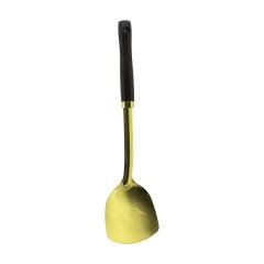 Metal Servis Spatulası Ahşap Saplı Gold