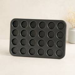 Muffin Kek Kalıbı 24 Bölmeli Siyah Metal