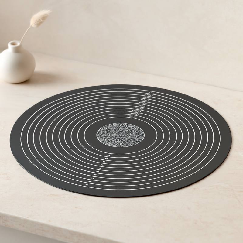 Yuvarlak Silikon Hamur Matı 45 cm - Ölçekli 190 g