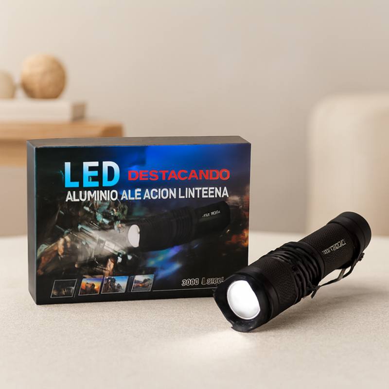 Zoomlu Şarjlı El Feneri 3000 Lumen Metal Kasa 12.5 cm